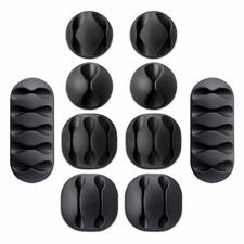 10-Pack Cable Reel Organizers Cord Wrap Holders Desktop Charger Clip Wire picture