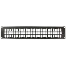 Leviton 49255-H48 Flat Quickport 2RU 48-Port Patch Panel Black picture