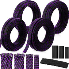 Tatuo 151 Ft Braided Cable Sleeve Expandable Wire Sheathing(Purple) picture