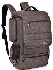 18.4 Inch Laptop Backpack,BRINCH Water Resistant Large Travel Backpack - Brown picture