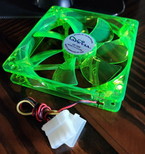 APEVIA CF12SL-UGN 120mm 4pin Molex Silent Green LED Case Fan picture