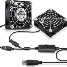 2-Pack 60mm x 15mm USB Fan with 3 Speed Control, 5V Brushless DC Cooling Fans... picture