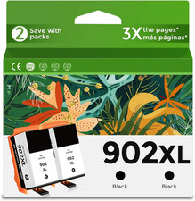 Relcolor 902XL Black Ink Cartridges 2-Pack for HP902 HP902XL OfficeJet Pro 6968 picture