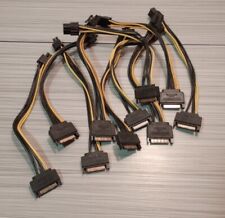 15pin SATA Power to 6pin PCIe PCI-e PCI Express Adapters Cables - LOT OF TEN(10) picture