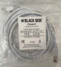 Black Box Connect CAT5E Ethernet Patch Cable Molded Boot White 10 Feet New picture