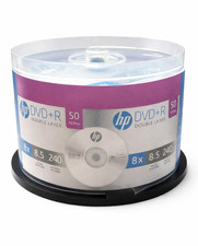 50 HP 8X Blank DVD+R DL Dual Double Layer 8.5GB Logo Branded Media Disc  REAL HP picture