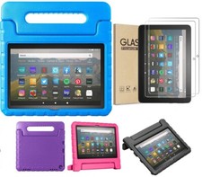 Kids Case For Amazon Fire HD 8 inch 12th Gen 2024/2022 Glass Screen Protectors picture