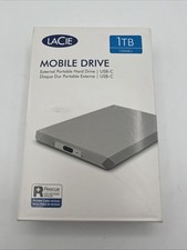 LaCie Mobile Drive 1TB USB-C External Portable Hard Drive Moon Silver picture