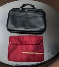 Samsonite Classic Leather Slim Brief– Black Also Included Bisrack Organizer picture