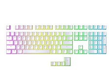 112 PCS White Pudding Keycaps Double Shot PBT Translucent Mechanical Gaming picture