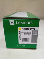 LEXMARK 82K0HYG Yellow High Yield Toner Cartridge Genuine Open box Sealed Bag picture