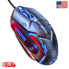 G5 Wired Gaming Mouse RGB Backlit 6 Button 3200 DPI 4 Speed Silent PC Laptop US picture
