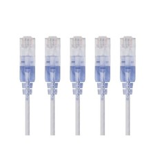 Monoprice Cat6A Ethernet Patch Cable - 5 Feet - White Network Internet 5pcs B2 picture