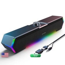 LENRUE G11 PC Speakers Touch Lights USB Powered for Desktop Laptop Monitor picture