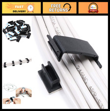50 Pack Cable Clips with 3M Adhesive, Wire Management Clamps & 10 Reusable Ties picture