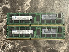 2 x Samsung 8GB DDR3 ECC 2Rx4 PC3-10600R DIMM ( M393B1K70CH0-CH9/HPE 500205-171) picture