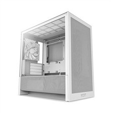 NZXT CCH31FW01 H3 Flow Micro ATX PC Case White Clear Glass picture
