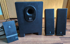 Logitech X-240 2.1 Surround Sound System Black Full Set **AS IS - READ** picture