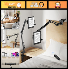 Kindle Holder with Remote Page Turner – Hands-Free Clip Stand, Adjustable Steel picture