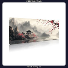 Extended Gaming Mouse Pad 31.5 x 11.8 in Japanese Watercolor Desk Mat picture