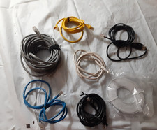 Lot of 7 Ethernet & Phone Cables – Cat5/6, RJ11 DSL, Flat & Round, Mixed Lengths picture