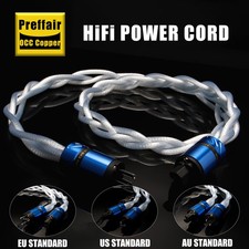 OCC US EU AU AC Audiophile Carbon Fiber Silver Rhodium Plated HiFi Power Cable picture