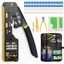 Pass through RJ45 Crimp Tool Kit with Tester and Carrying Case picture