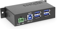 Coolgear 4 Port USB 3.0 Powered Industrial USB Hub Metal 7-48V DIN-Rail picture