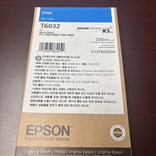 Genuine Epson 2023 T6032 Cyan 220ml Ink Cartridge Stylus Pro 7800 9800 picture