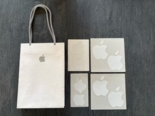 Apple Sticker Logo Decal Genuine Laptop White 2” (4) & 3” (4) & (2) Apple Bags picture