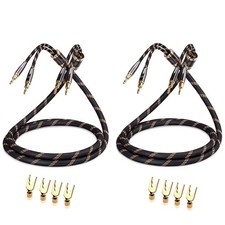 SKW A Pair Audiophile Speaker Cable,Convertible 8.2ft (2.5 m), A Pair-Black picture