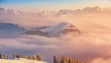 Landscape nature snow mountains forest snowy peak Custom Gaming Mat Desk picture