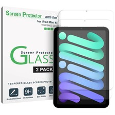 (2-Pack) amFilm iPad Mini 7/6 Glass Screen Protector (2024,2021 7th/6th Gen) picture