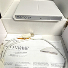 Memorex Slim External DVD Writer 8x USB-Powered White CD-R DVD+R DL picture