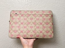 NWT Coach Laptop Sleeve In Signature With Heart Print CP374 ( fits 13