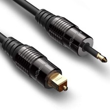 24k Gold Plated Toslink To Mini Toslink Digital Optical S/pdif Audio Cable With  picture