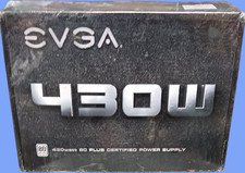 EVGA 430W 80 PLUS ATX Power Supply Active PFC Sleeved Cables 6+2 PCIe picture