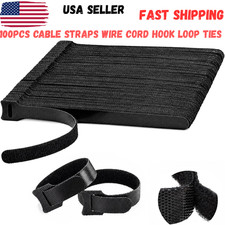 50-100pcs Cable Straps Wire Cord Hook Loop Ties Reusable Fastening Organizer Lot picture