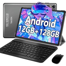 Yestel 10.1 Inch Android 13 Tablet 12GB 128GB Grey Keyboard picture