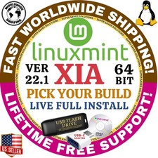 LINUX MINT OS 22.1 XIA CINNAMON XFCE MATE LMDE6 64BIT USB, CD, DVD COMBOS picture
