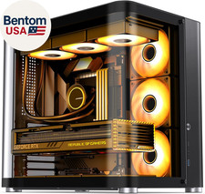 TK-2 Black ATX Mid-Tower Pc Case,Hyperboloid Glass Design, Separated Cabinet Str picture