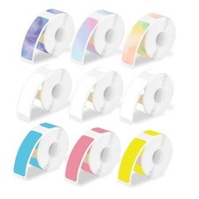9 Rolls Colored D30 Label Tape, 1440 Pcs 12 x 40mm Label 0.47x1.57 in Colorful picture