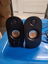 onn. 2.0 Channel Wired Computer Speakers Black Oval 3.5mm Jack Model 10009050 picture