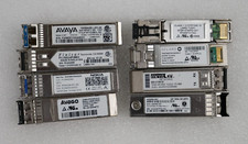 Lot of 8 Misc Avago Avaya Finisar Cisco 10GBASE-LR 1000BASE-SX 10G SR 850nm SFPs picture