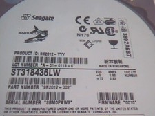 Hard Drive Disk SCSI Seagate Barracuda ST318436LW 9N2012-002 A-01-0113-6 0010 picture