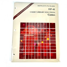 HP-41  User’s Library Solutions Games 00041-90099 1981 New Sealed Vintage Calc picture