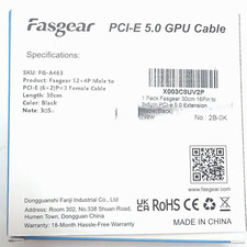 Fasgear PCI-e 5.0 GPU Cable FG-A463 12+4P Male to PCI-E (6+2)Px3 Female Black picture