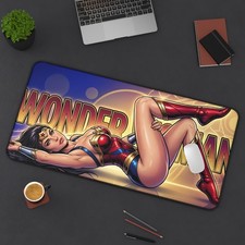 Wonder Woman Desk Mat, Superhero Mouse Pad, Iconic Warrior Desk Decor picture
