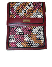 NWT BURBERRY $595 RAFFIA CHECK LEATHER TRIM TABLET iPAD SLEEVE COVER CASE ITALY picture