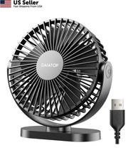 Gaiatop USB Desk Fan, 5.5 Inch Small Quiet Powerful 3 Speeds 90° Small, Black picture
